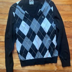 Express 90s argyle cotton sweater M